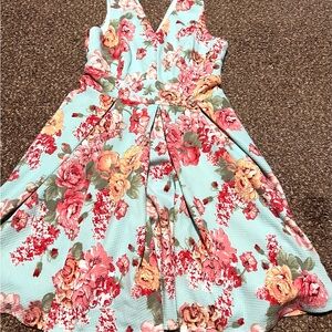 Haute Monde Blue Floral A-line Sundress for Weddings